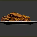 Crispy Golden Waffle Fries Perfectly Cooked Served on White Plate Appetizing Snack