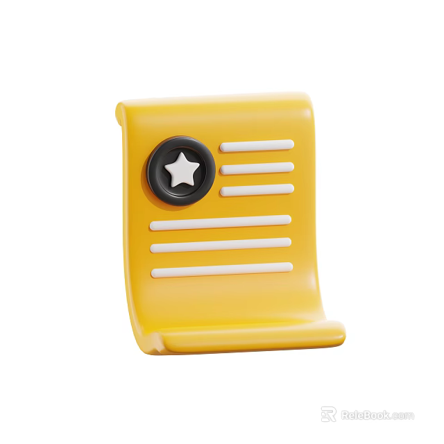 Yellow Household Paper Holder With Black Star Button And White Stripes 3d model 