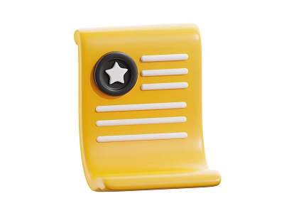 Yellow Household Paper Holder With Black Star Button And White Stripes 3d model