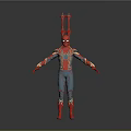 Game Movie Character SpiderMan With Red And Black Suit And Mechanical Arms
