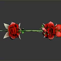 Red Roses Wreath with Green Leaves and Rose Buds on Dark Background Decorative Floral Arrangement