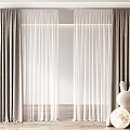 Curtain Cream Wind Curtain Silent Wind Curtain Living Room Curtain Bedroom Curtain Cloth Curtain Gauze Curtain 3d model