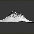 Snowy Mountain Terrain Model Featuring Sharp Peak Snow Covered Slopes And Exposed Black Rocks 3d model
