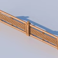 Intricate Wooden Railing Design With Carved Lattice Panels And Decorative Columns