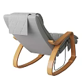 Gray Electric Rocking Recliner Chair With Wooden Arms Plush Upholstery And Integrated Footrest