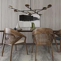 Modern Dining Table and Chair Combination Dining Table and Chair 3d model
