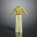 Stylish Yellow Turtleneck Sweater Paired With Beige Wide Leg Pants Outfit