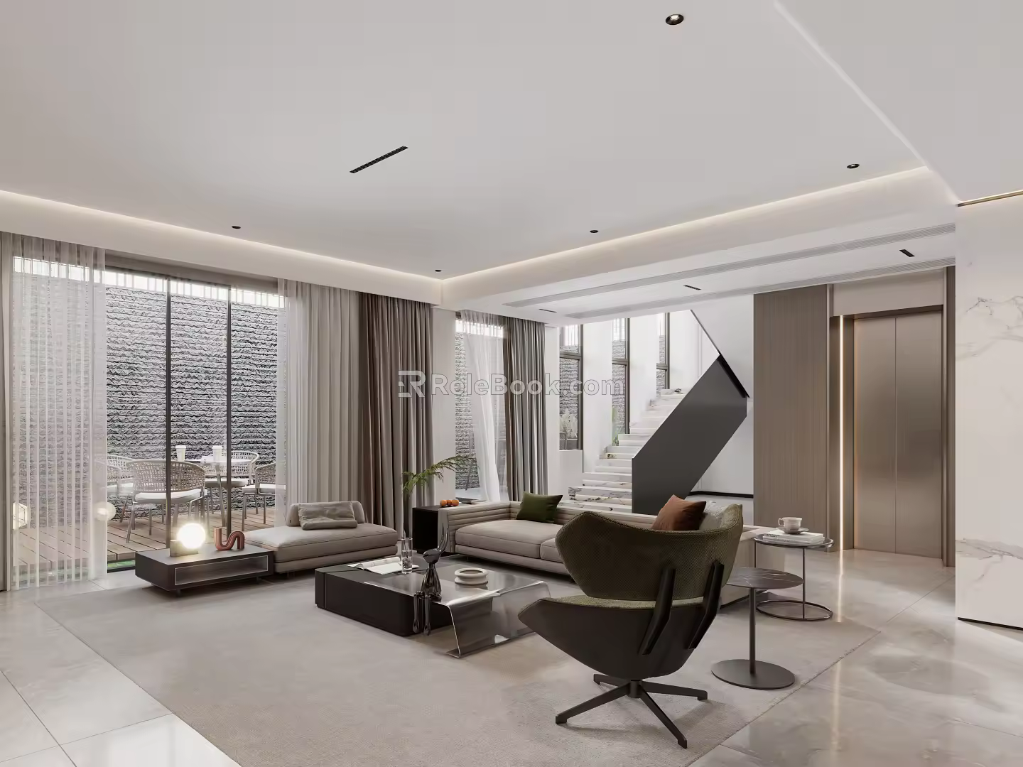 Modern Basement 3d model