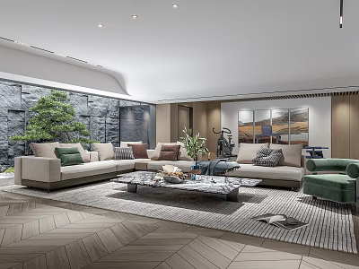 Modern Home Theater Room Interior Design With Comfortable Seating Audio Visual Setup And Decor Elements 3d model