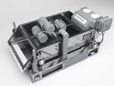 Heavy Duty Industrial Equipment Featuring Dual Motors And Metal Frame Structure 3d model