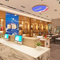 Traditional Chinese Tobacco And Alcohol Store Interior With Wooden Display Shelves Tables And Chairs