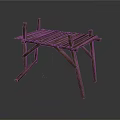 Rustic Wooden Home Furniture Table With Plank Top And Crossed Legs Design