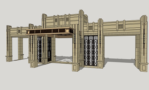 European-style gate 3d model