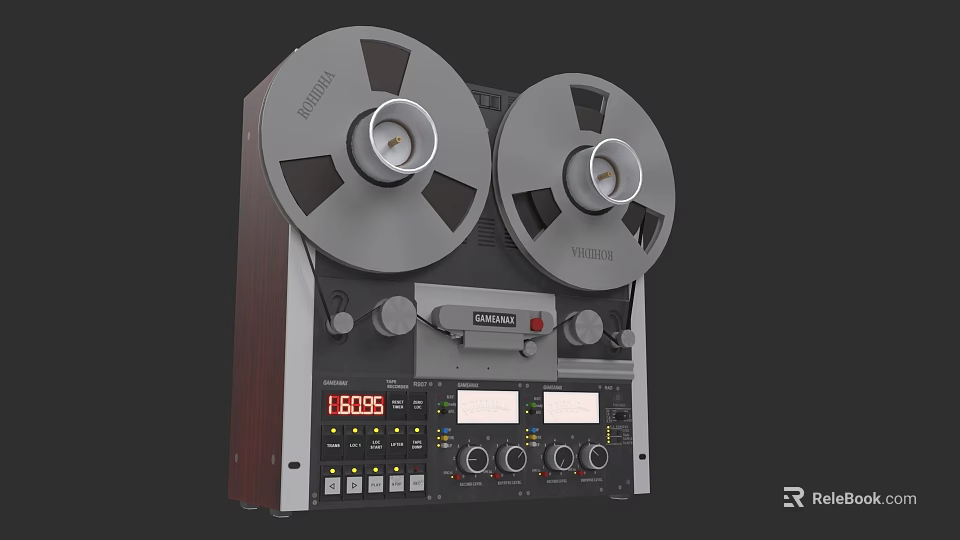 TEAC A3340S Vintage Reel to Reel Tape Recorder With Wooden Panel And Dials 3d model 