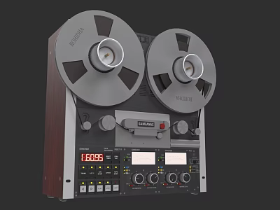 TEAC A3340S Vintage Reel to Reel Tape Recorder With Wooden Panel And Dials 3d model
