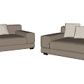 Modern Single Sofa Design With Light Color Upholstery And Soft Cushions 3d model