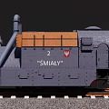 Gray NavalY Scale Train Model On Railway Tracks With Detailed Design