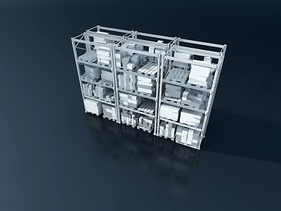 Sturdy Metal Display Shelves With Multi Tiered Storage And Organized Compartments 3d model