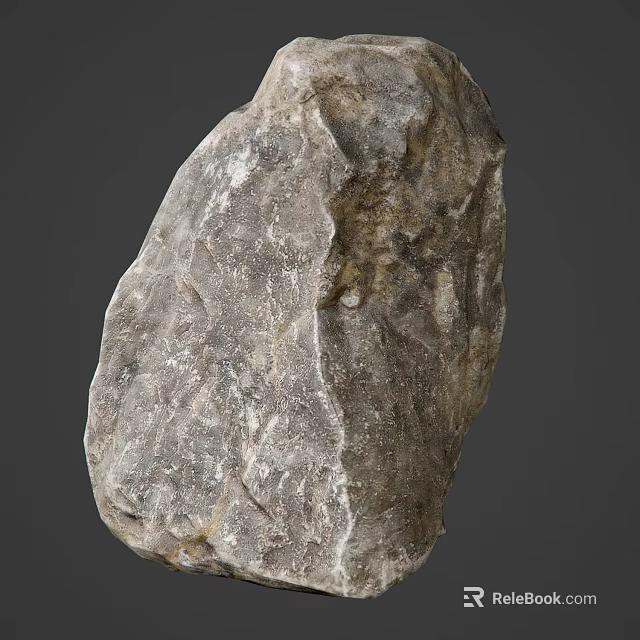 Natural Stone With Rough Gray Surface And Irregular Textured Structure 3d model 