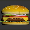 lunch sandwich hamburger hamburger western lunch western cartoon lunch 3d model