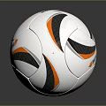Hankook White Soccer Ball With Black And Orange Stripes As Professional Sport Equipment