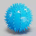 Round Blue Spiky Decorative Ball With Shiny Surface And Pointed Protrusions