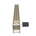 Industrial Conveyor Belt System With Metal Frame And Chain Links Drive Unit