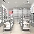 Cosmetics gray counter display store image display business 3d model