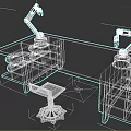 Modern experiment table mechanical arm experiment table 3d model