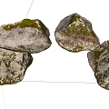 Natural Stone And Wood With Mossy Textured Surfaces For Decorative Use
