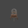 Vintage Wooden Wagon With Canvas Cover And Wooden Seat And Spoked Wheels