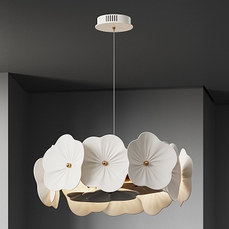 Modern Chandelier Light Luxury Minimalist Cream Style 3d model