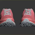 Pink Lightweight Breathable Mesh Upper Sneakers With White Laces And White Sole