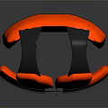 High Visibility Red Life Jacket With Secure Black Straps For Safety Use 3d model