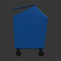 Durable Blue Recycling Bin with Wheels and Correct Waste Disposal Label