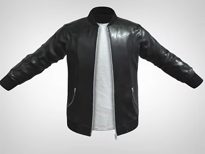Leather Jacket Black Leather Jacket Fashion Jacket Men's Jacket Casual Jacket Black Jacket Men's Jacket Low Face Low Mold Simple Game Movie 3d model