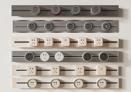 Modern socket outlet panel 3d model