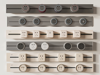 Modern socket outlet panel 3d model