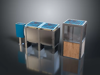 Stylish Modern Household Appliances With Stainless Steel Bodies And Wooden Accents 3d model