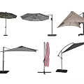 Various Outdoor Sunshade Umbrella Designs With Different Frame Structures And Colors 3d model