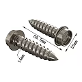 Hardware Tools Metal Threaded Screws With Size Markings 65.5mm 25mm 14mm