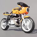 Buell Orange and Black Sport Motorcycle With Modern Design White Wheels and Black Seat