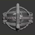 3D Mechanical Arm Structure With Suspended Chain And Metal Basket