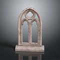 Ornate Stone Casement Window With Gothic Arch Design And Base Frame