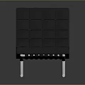Modern Black Tufted Lounge Chair With Angled Back And White Metal Legs