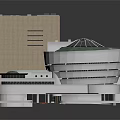Futuristic Architecture Design With Circular Green Roof Multi Level Structure And Modern Layout