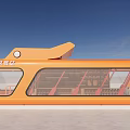 Modern Orange Citizen Service Station With Glass Windows And Contemporary Design