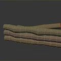 Pile Of Natural Wooden And Stone Timber Logs With Rough Surface Texture For Decoration