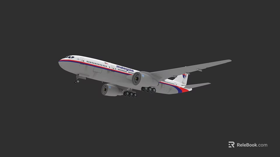 Philippine Airlines Passenger Airplane In Flight With White Blue Red Livery And Extended Landing Gear 3d model 