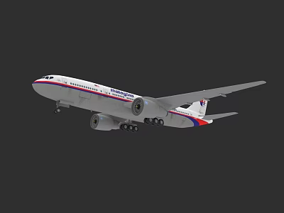 Philippine Airlines Passenger Airplane In Flight With White Blue Red Livery And Extended Landing Gear 3d model